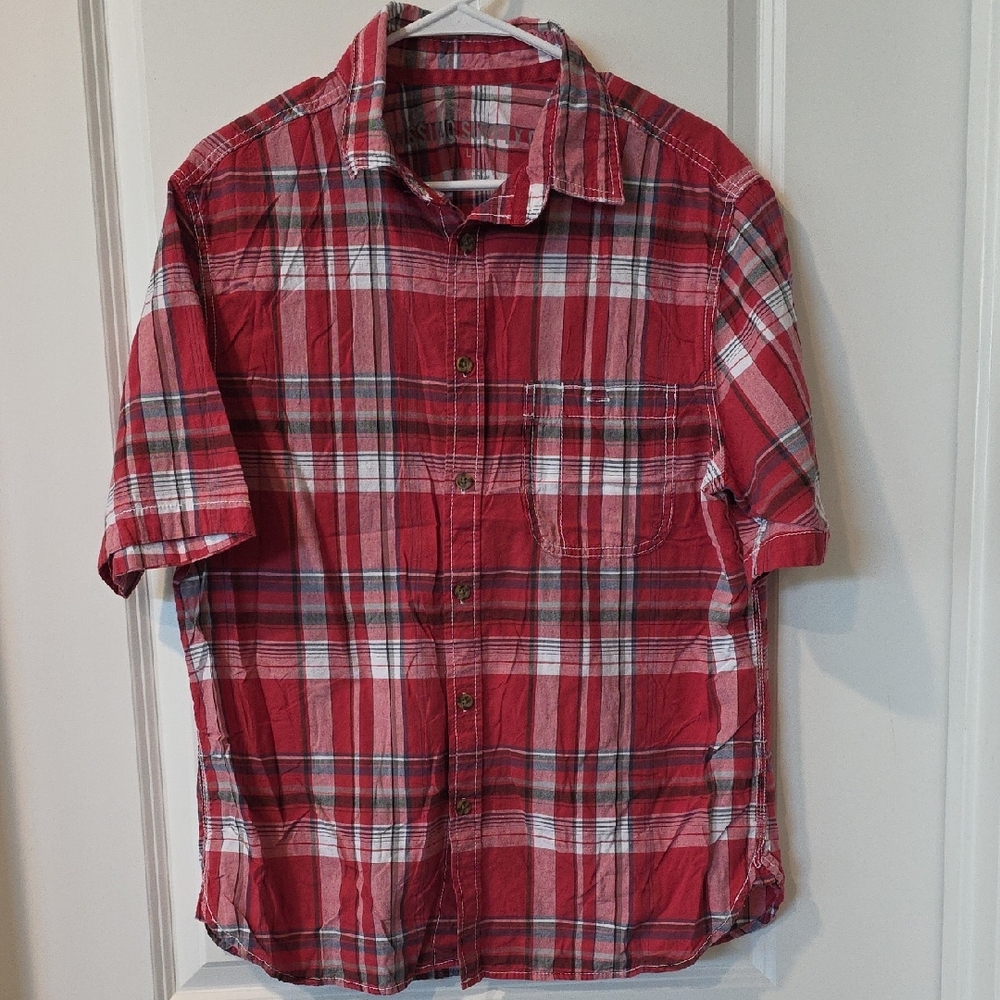 Mossimo Supply Co. Red and White Plaid Men's Shirt